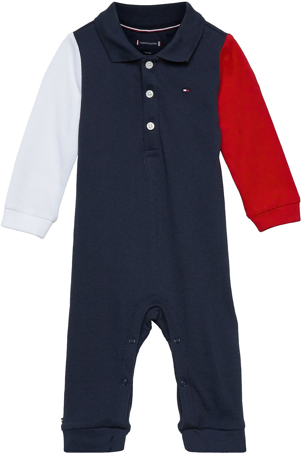 Tommy Hilfiger Baby Colorblock Coverall Langermet Bodysuit Blå Tommy Hilfiger