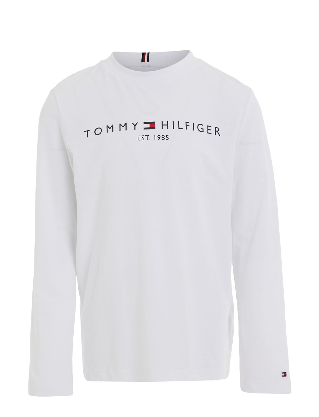 Tommy Hilfiger Essential Tee L/S T-shirts Long-sleeved T-shirts Hvit Tommy Hilfiger