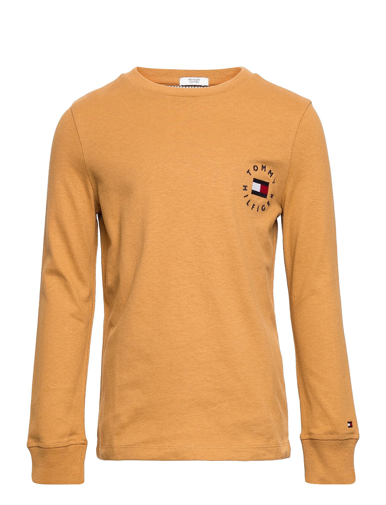 Tommy Hilfiger U Heritage Badge Tee L/S T-shirts Long-sleeved T-shirts Gul Tommy Hilfiger