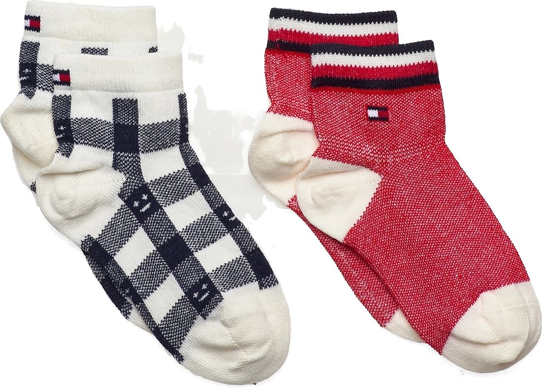 Tommy Hilfiger Th Baby Sock 2P Plaid Check Socks & Tights Socks Multi/mønstret Tommy Hilfiger