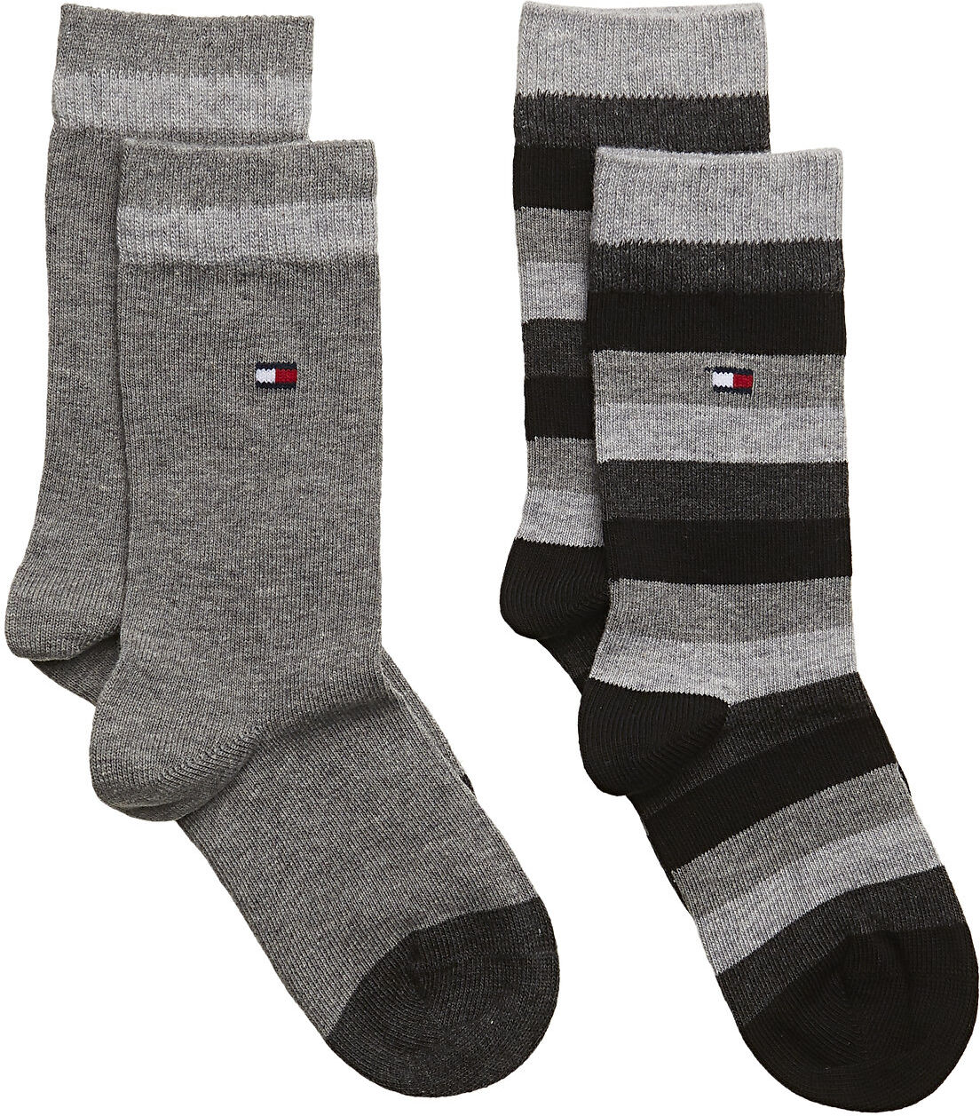 Tommy Hilfiger Th Kids Basic Stripe Sock 2P Socks & Tights Socks Grå Tommy Hilfiger