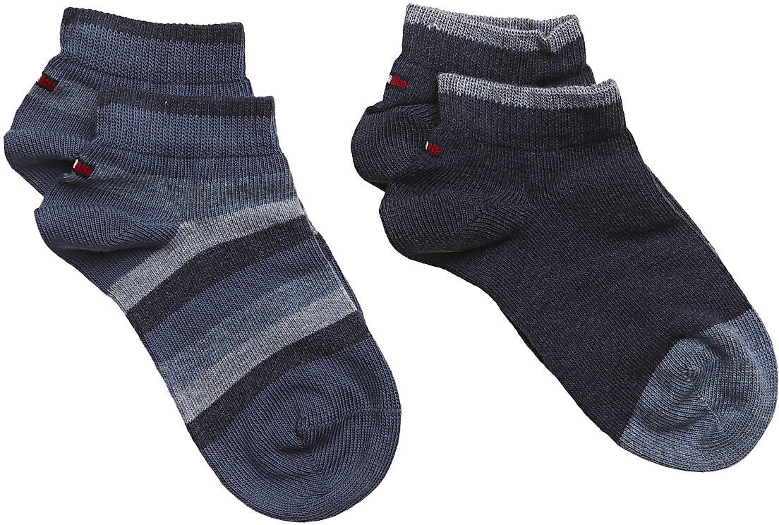 Tommy Hilfiger Th Kids Basic Stripe Quarter 2P Socks & Tights Socks Blå Tommy Hilfiger