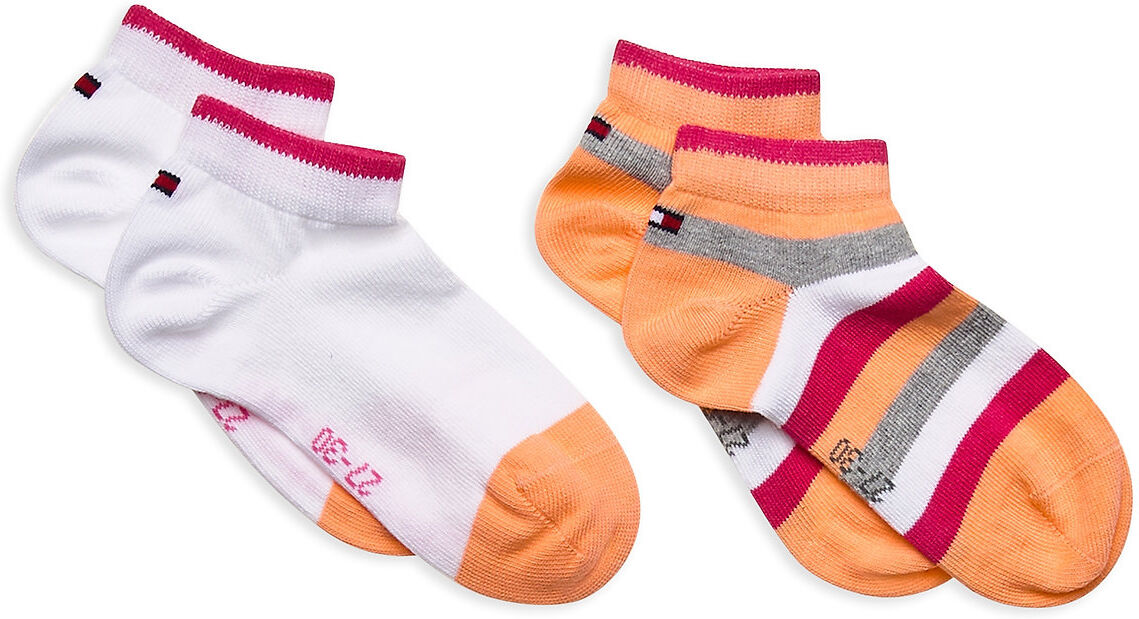 Tommy Hilfiger Th Kids Basic Stripe Quarter 2P Socks & Tights Socks Oransje Tommy Hilfiger