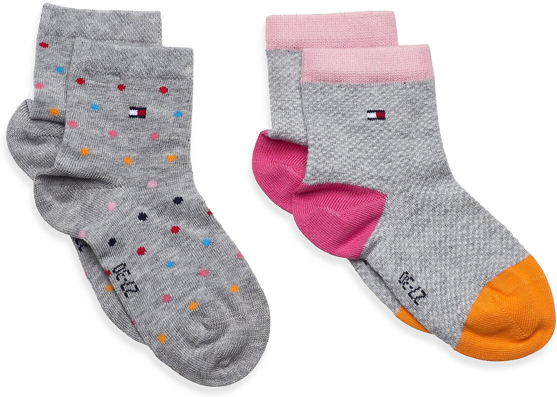 Tommy Hilfiger Th Kids Short Sock 2P Dot Socks & Tights Socks Grå Tommy Hilfiger