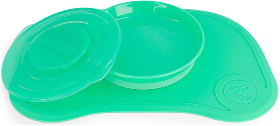 Twistshake Click Mat + Plate 6+M Pastel Green Home Meal Time Plates & Bowls Plates Grønn Twistshake