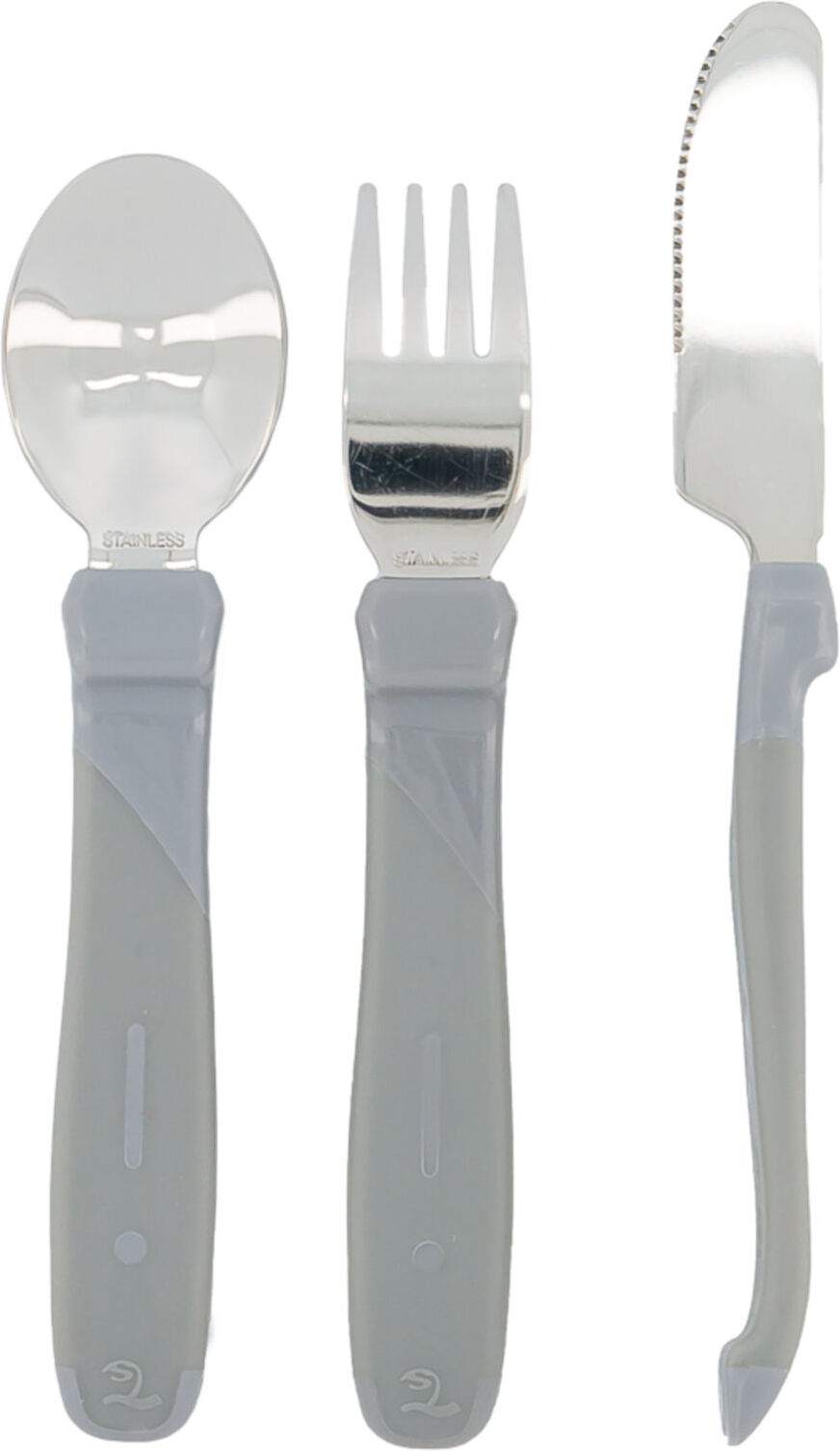 Twistshake Learn Cutlery Stainless Steel 12+M Pastel Grey Home Meal Time Cutlery Grå Twistshake