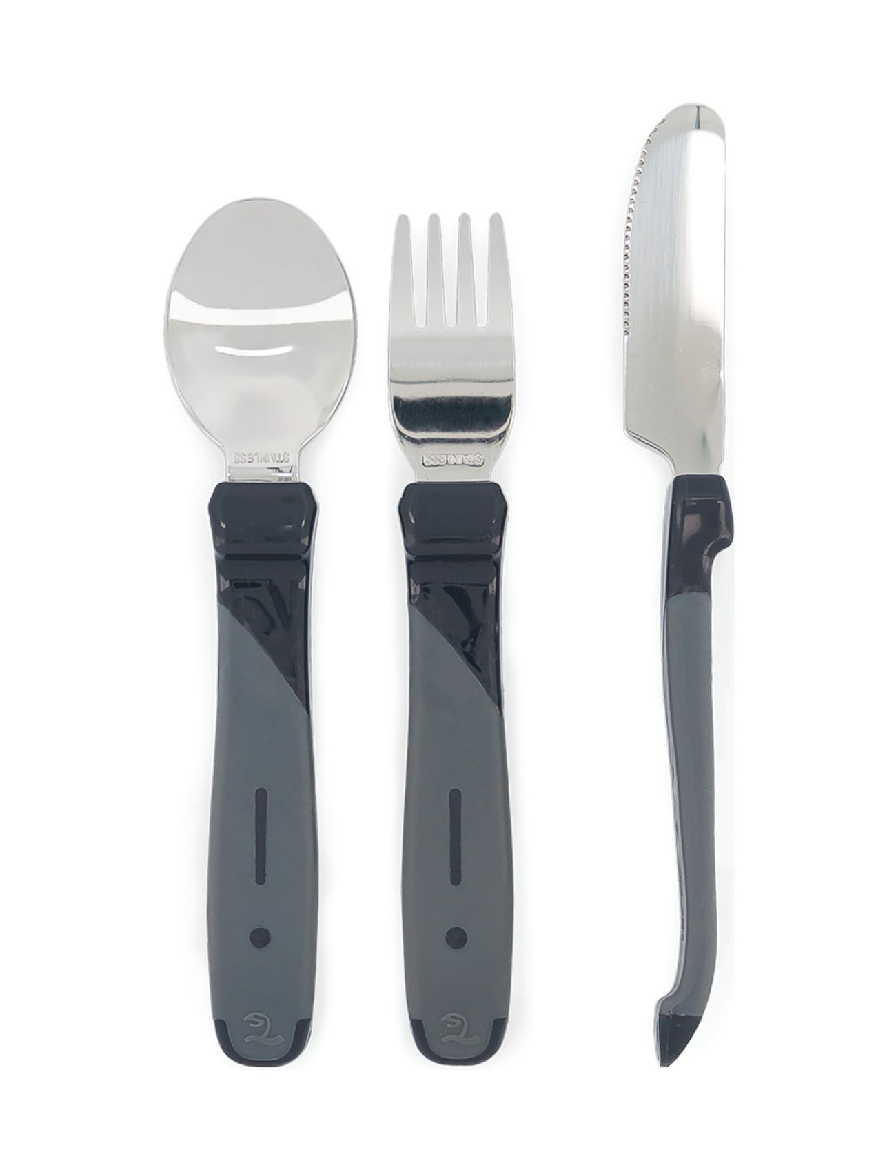 Twistshake Learn Cutlery Stainless Steel 12+M Black Home Meal Time Cutlery Svart Twistshake