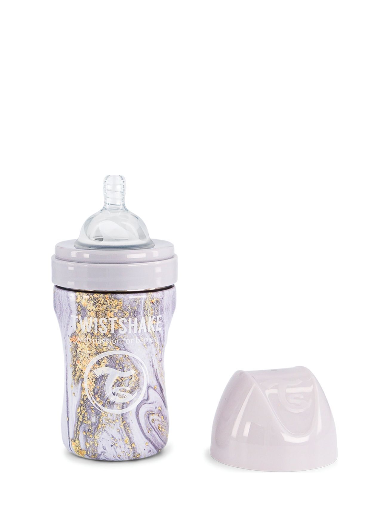 Twistshake Anti-Colic Stainless Steel 260Ml Marble Grey Baby & Maternity Baby Feeding Baby Bottles Grå Twistshake