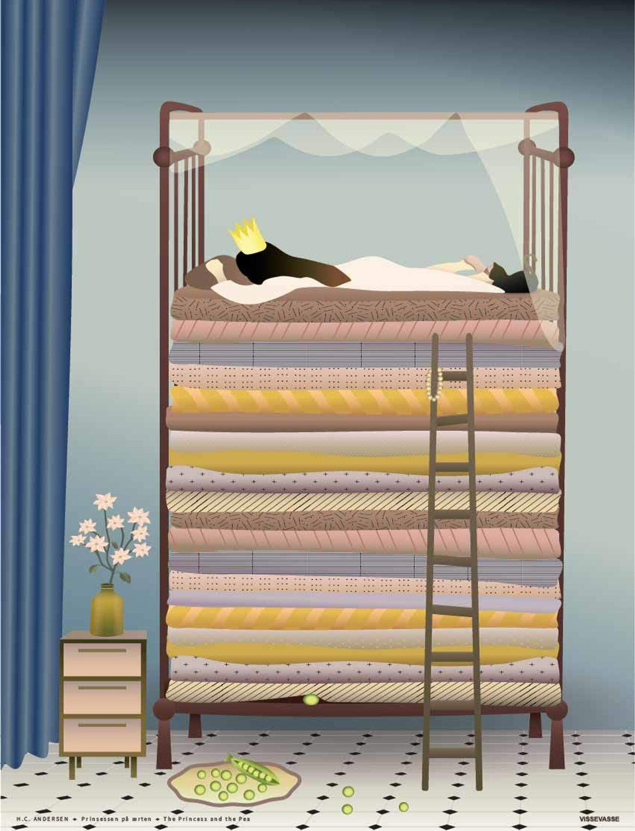 Vissevasse The Princess And The Pea Home Kids Decor Posters Multi/mønstret Vissevasse