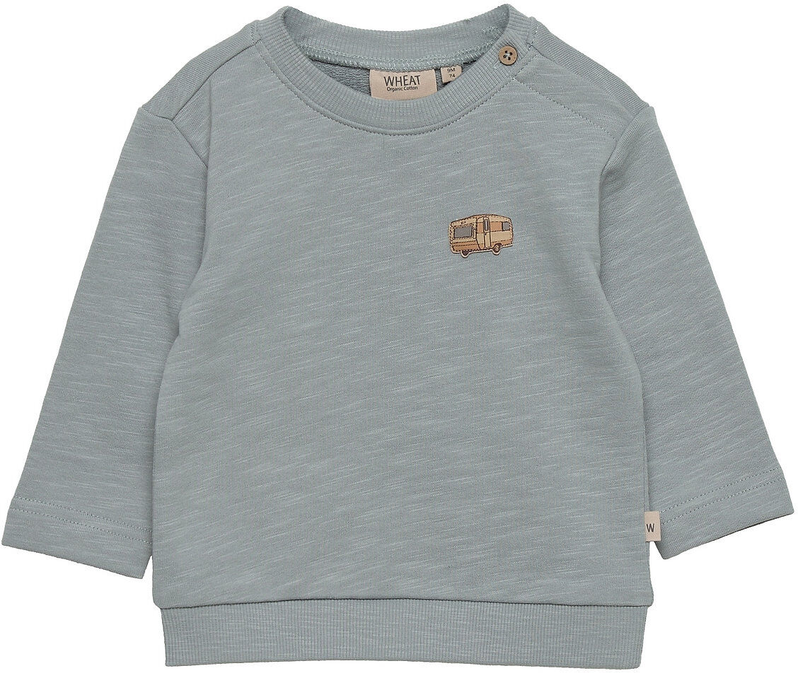 Wheat Sweatshirt Camping Badge Sweat-shirt Genser Grå Wheat