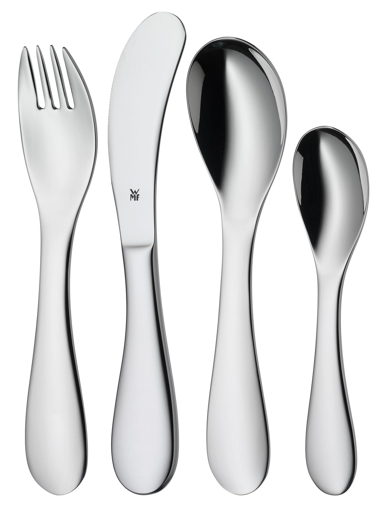 WMF Knuddel Barnebestikk 4 Deler Home Meal Time Cutlery Sølv WMF