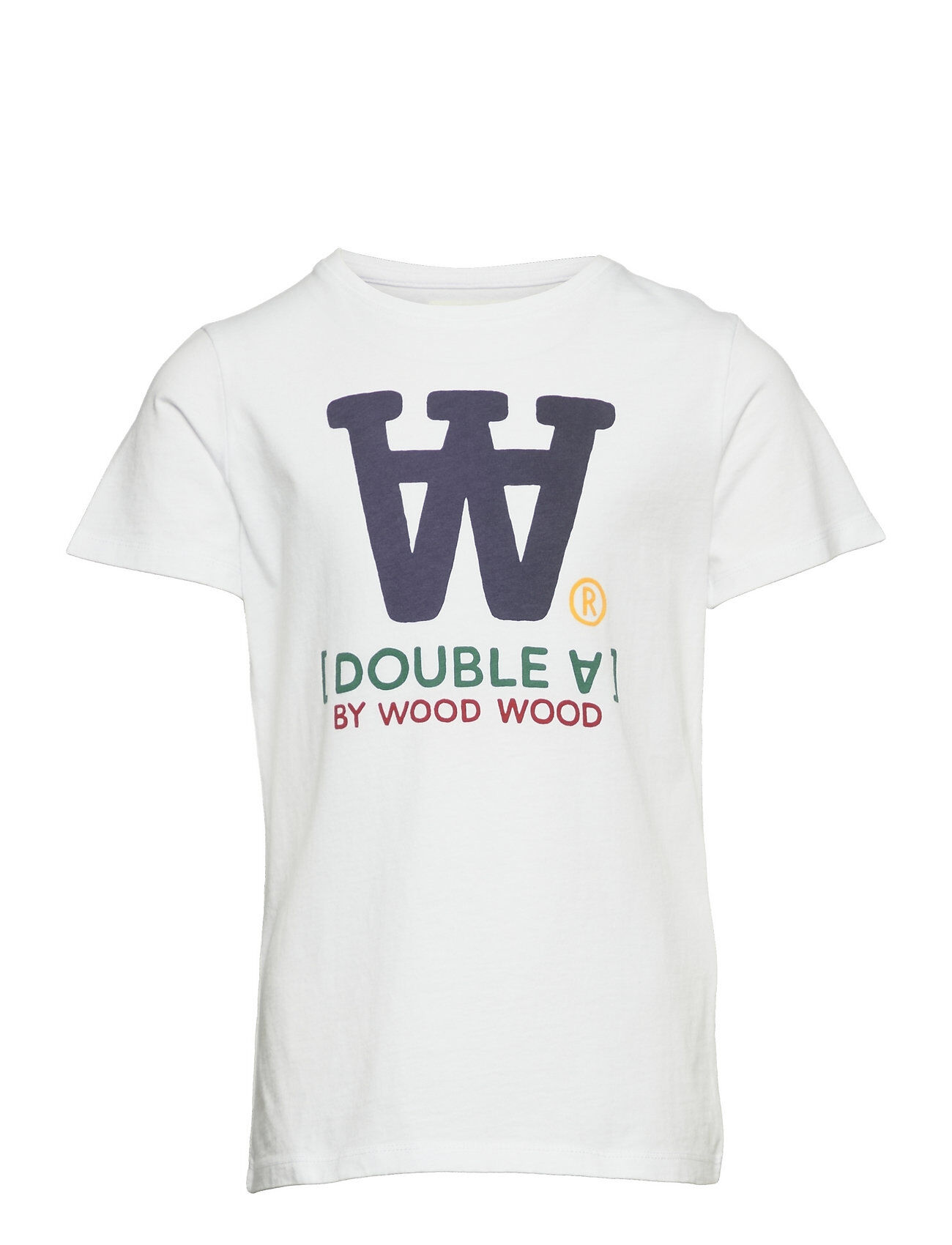 Wood Wood Ola Typo Kids T-Shirt T-shirts Short-sleeved Hvit Wood Wood