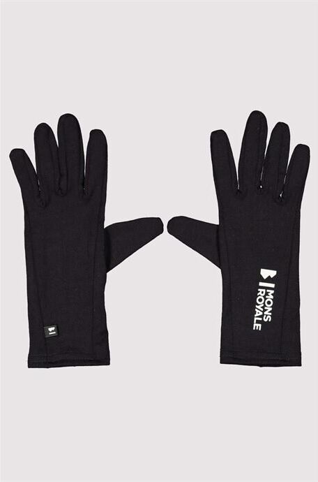 Mons Royale Volta Glove Liner, Black, Unisex Black  M