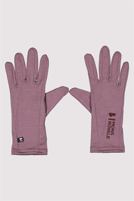 Mons Royale Volta Glove Liner, Black, Unisex Mauve  S