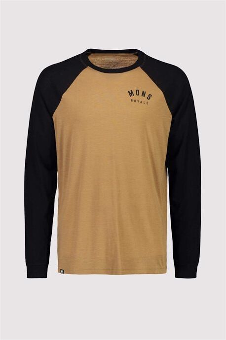 Mons Royale Icon LS M's Raglan Toffee Black  L