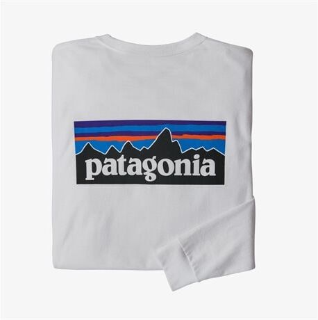 Patagonia L/S P-6 Logo Responsibili-Tee, M's White  XL