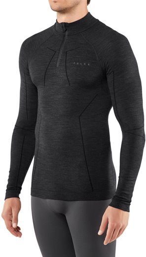 Falke Men Zip Shirt Wool-Tech Black  L