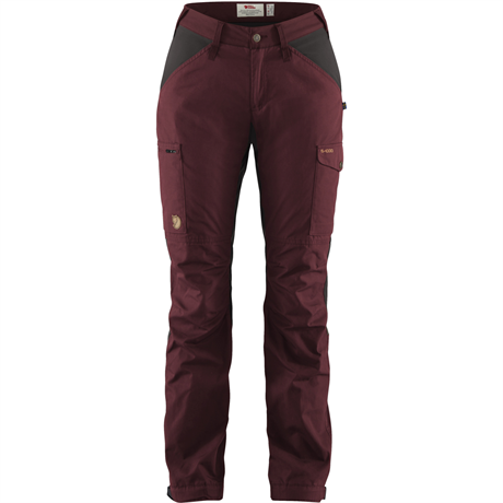 Fjällräven Kaipak Trousers Curved, W's Dark Garnet/Dark Grey  40