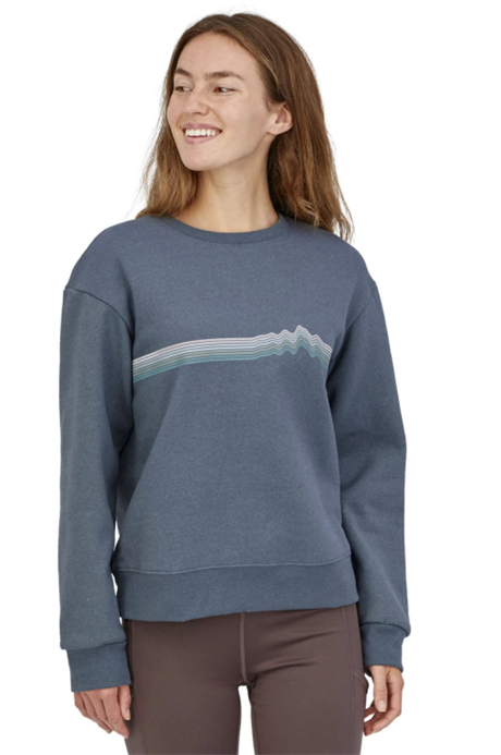 Patagonia W's Ridge Rise Stripe Uprisal Crew Sweatshirt Plume Grey  L