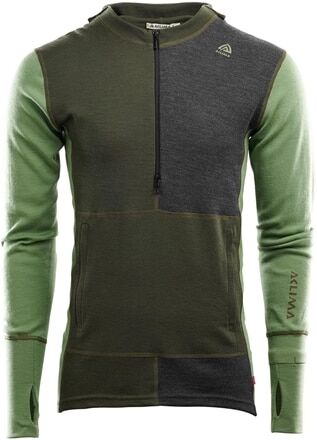 Aclima WarmWool Hoodsweater w/zip M's Olive Night, Dill, Marengo  S