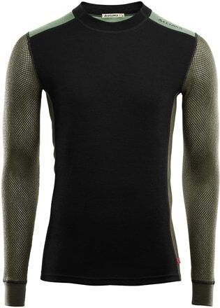 Aclima WoolNet Hybrid Crew Neck M's Jet Black Olive Night  M