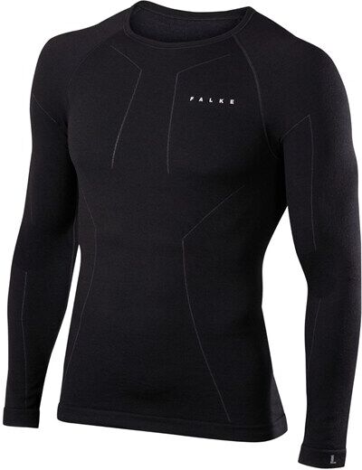 Falke Men LS Crewneck Shirt Wool-Tech Black  L