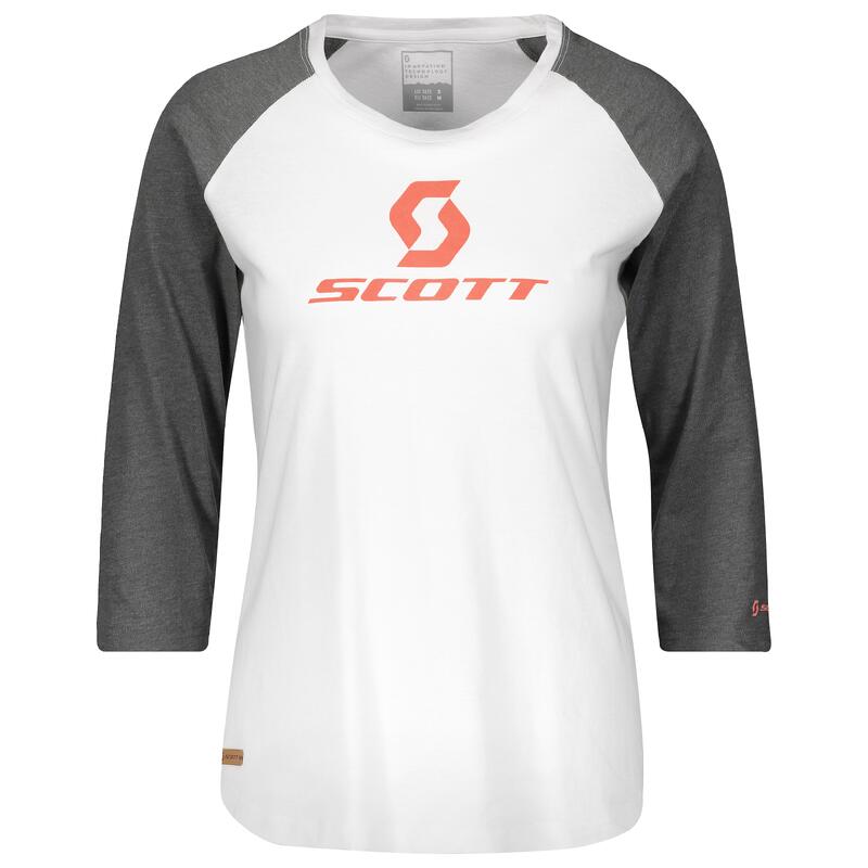 Scott T-Shirt W'S Raglan - Hvit/grå, Xl Damemodell Med Logo   XL