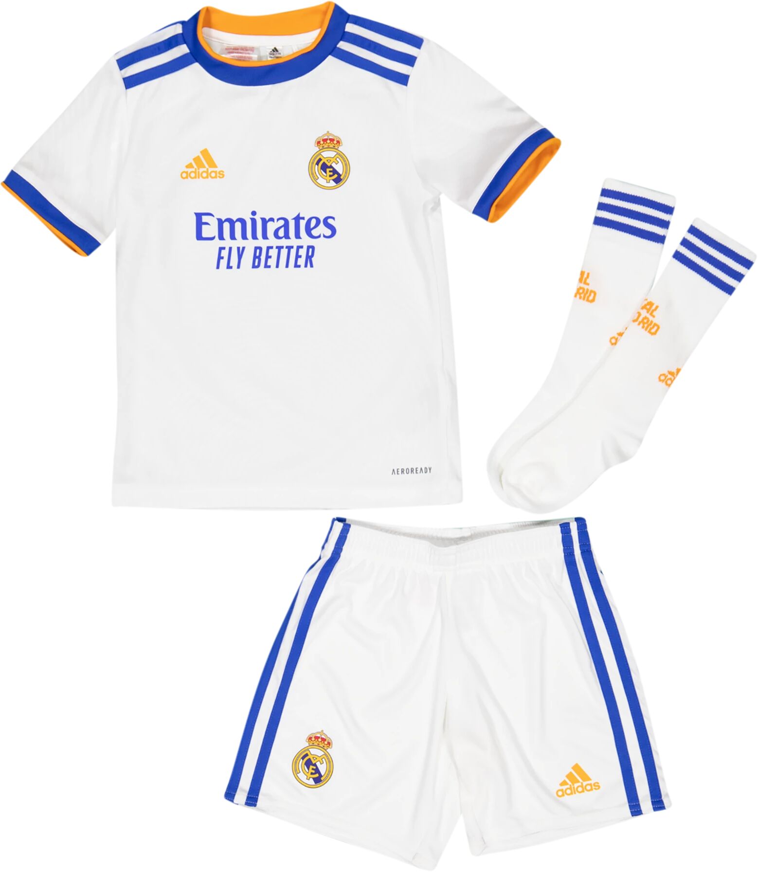 adidas REAL MADRID HOME MINI / 21/22, fotballklær barn 98 (3 yrs) Top:white Bottom:whi