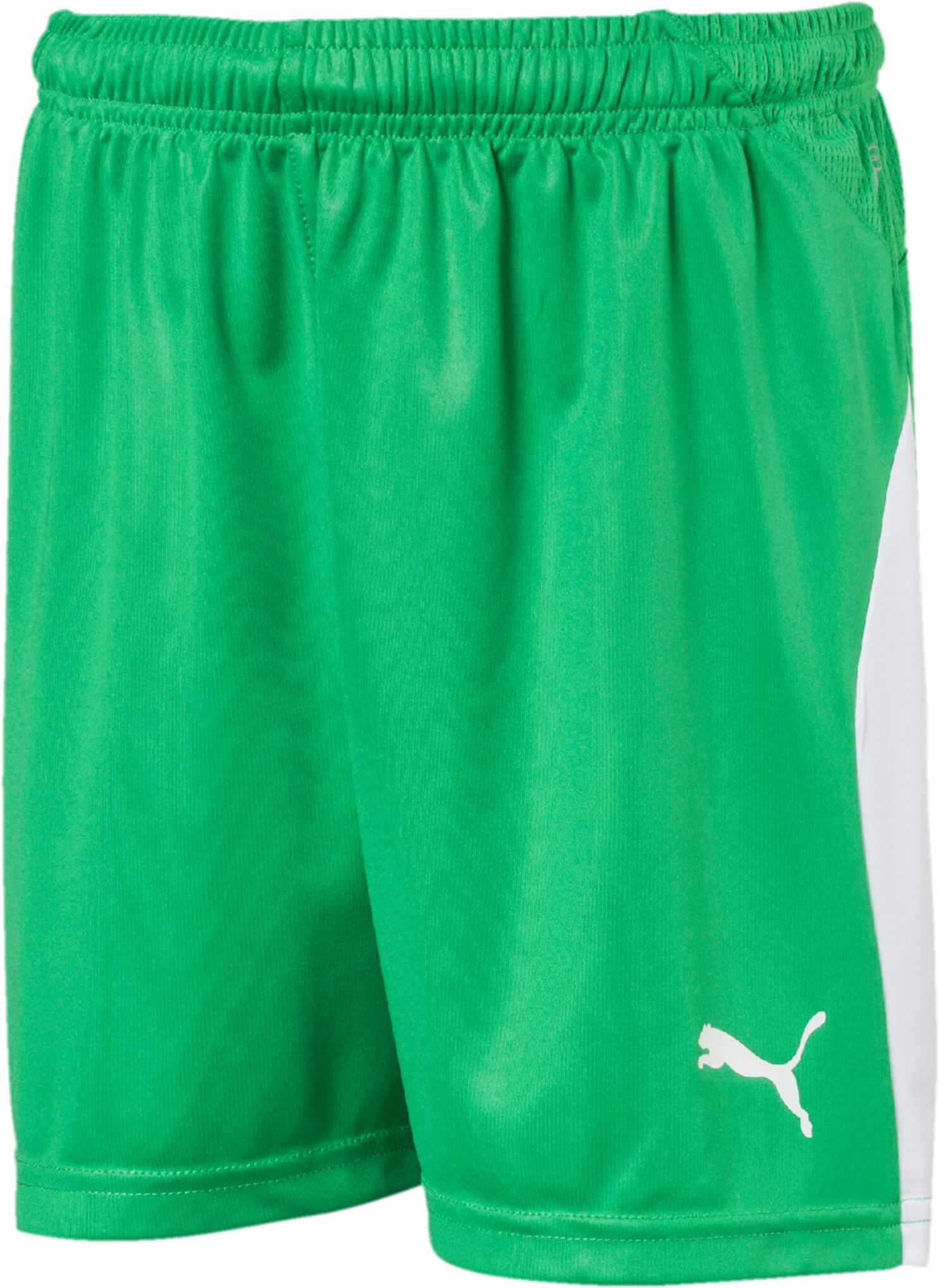 Puma LIGA Shorts with Brief Jr, fotballshorts junior 164 Bright Green-puma Wh