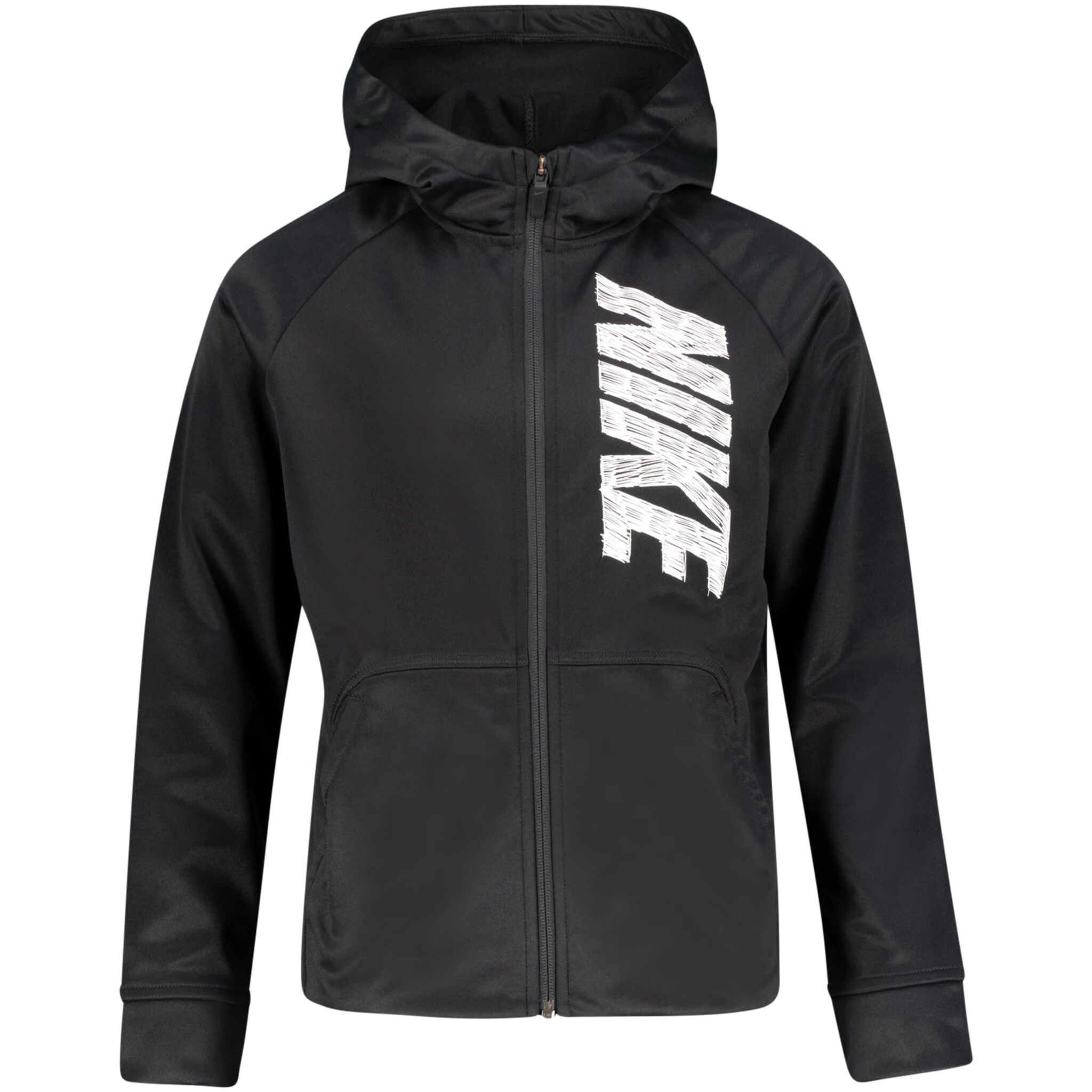 Nike Therma Full-Zip Graphic Training Hoodie, hettejakke junior M BLACK/WHITE