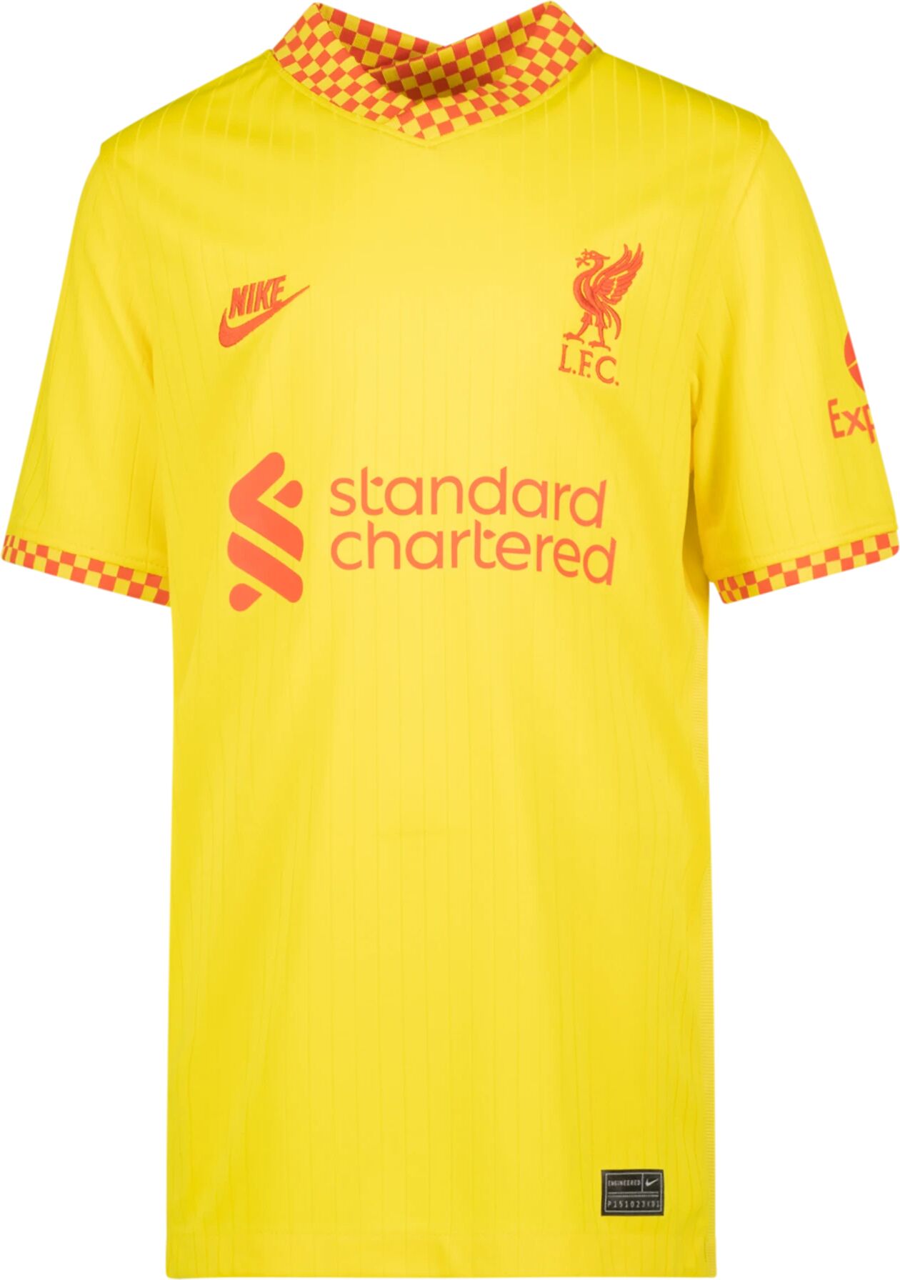 Nike LIVERPOOL FC Y NK DF STADIUM JSY SS 3RD 21/22, fotballdrakt junior 140 Chrome Yellow/rush R