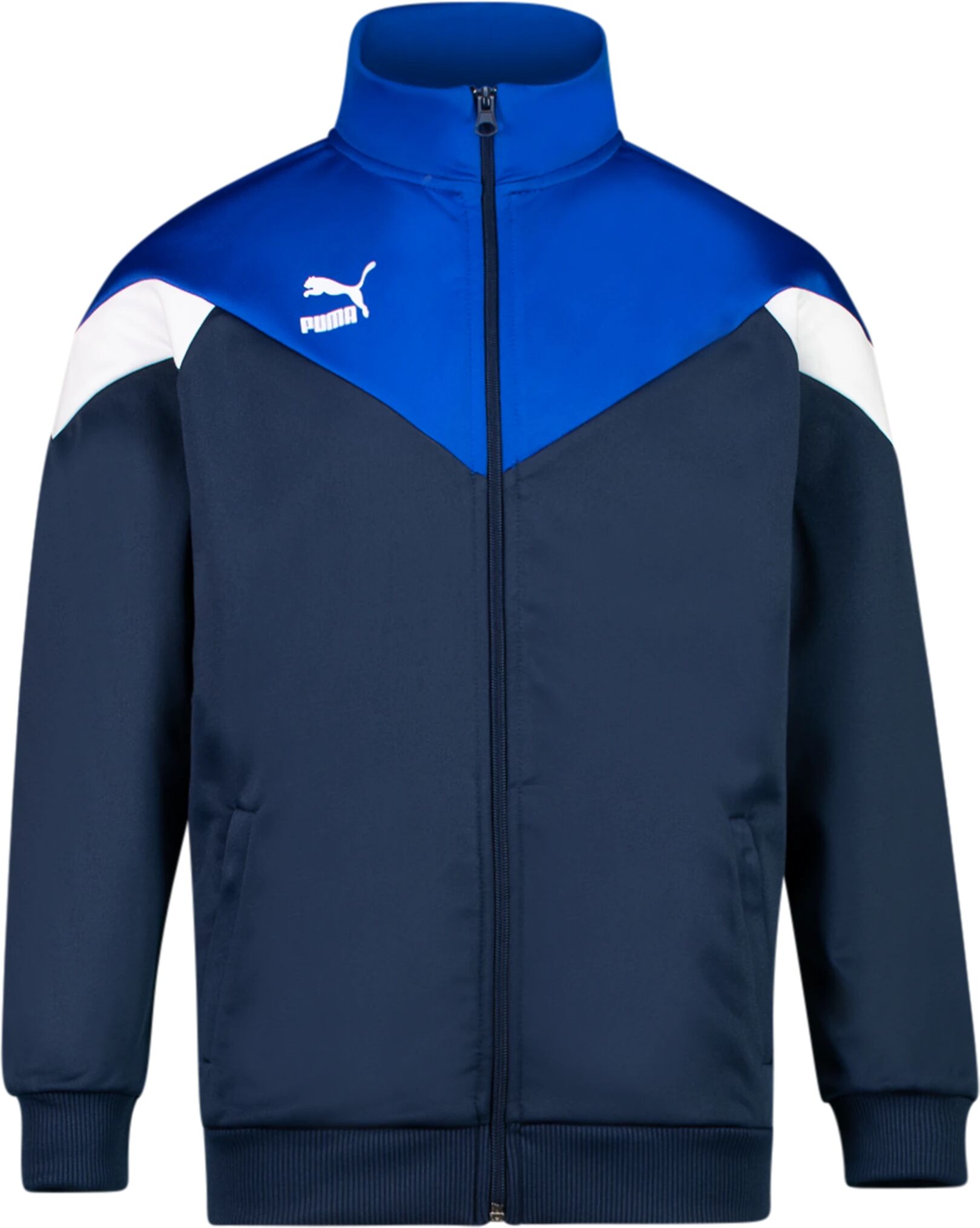 Puma Iconic fan track jacket jr, jakke junior 164 Navy/White