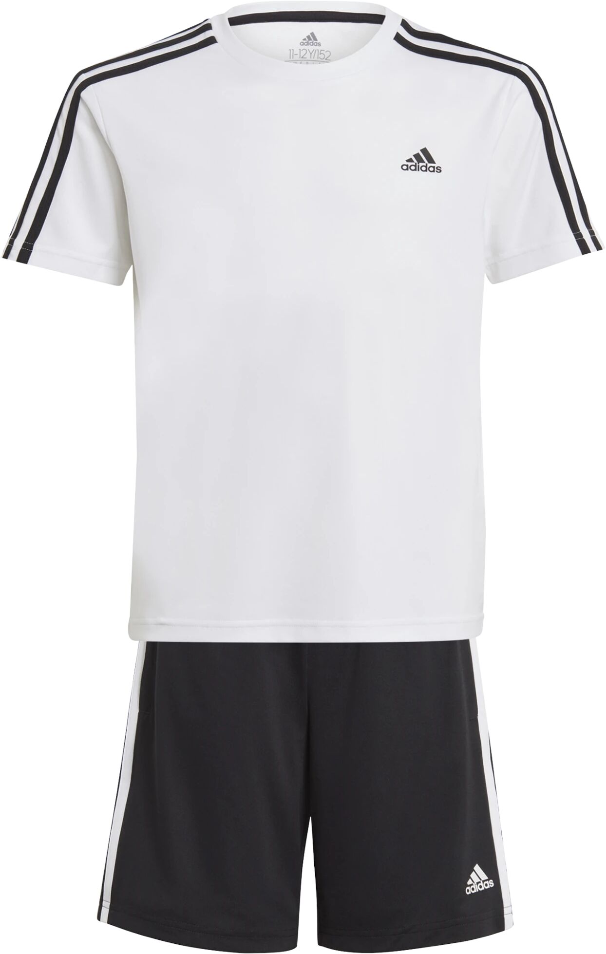 adidas Designed 2 Move Tee and Shorts, treningssett junior 128 WHITE/BLACK