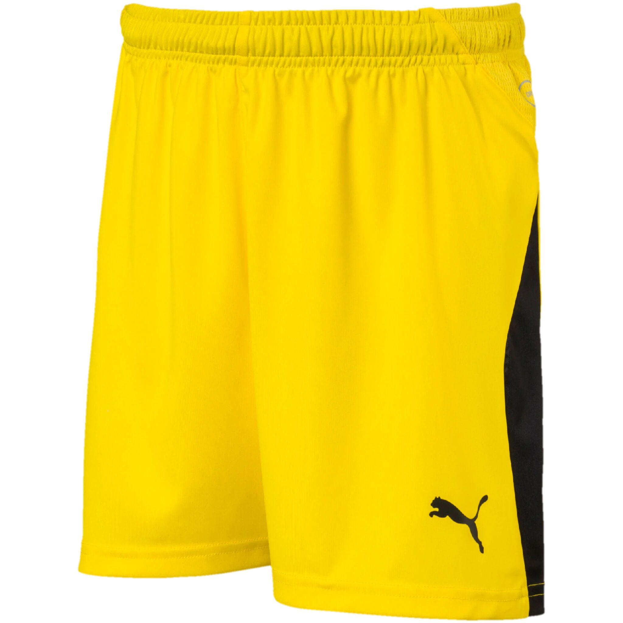 Puma LIGA Shorts with Brief Jr, fotballshorts junior 140 Cyber Yellow-Puma Bl