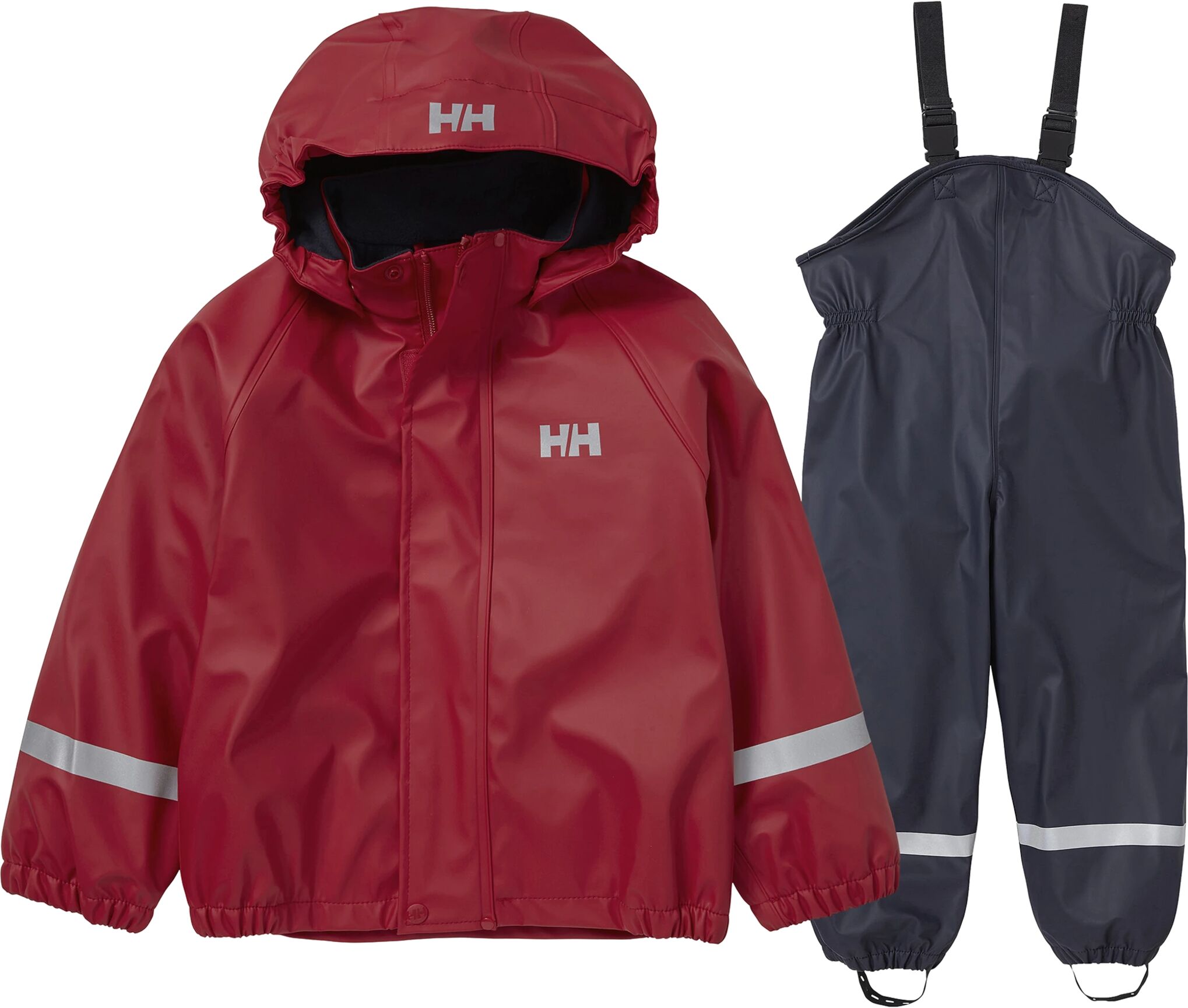 Helly Hansen K Bergen Fleece Pu Rainset, regnsett barn 6 162 RED