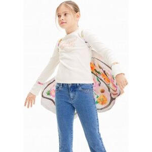 Desigual para menina. 23WGTK21 T-shirt Morgana branca (9/10años= 140cm), Branco, Casual, Algodão, Manga comprida, moda infantil