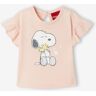 T-shirt Snoopy Peanuts®, para bebé rosa medio liso com motivo