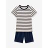 Pijama às riscas para criança, em algodão - Petit Bateau azul escuro as riscas