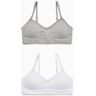 ZY Pack 2 Soutiens Almofadados para Menina, Branco/Cinza