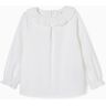 ZY Blusa em Sarja de Algodão para Menina, Branco