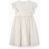 ZY Vestido de Cerimónia para Menina, Branco/Dourado