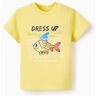 ZY BABY T-shirt de Algodão com Estampado para Bebé Menino 'Dress- Up', Amarelo