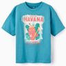 ZY T-shirt de Algodão para Menino 'Havana', Azul