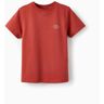 ZY T-Shirt de Algodão para Menino 'Comporta', Vermelho Tijolo