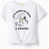 T-Shirt de Algodão para Menina 'Snoopy', Branco