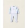 ZY BABY Babygrow para Recém-Nascido 'Andorinha', Branco/Azul Claro