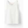 ZY T-Shirt Canelada para Menina, Branco