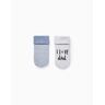 ZY BABY Pack 2 Pares de Meias Grossas Bebé Menino 'I Love Dad', Cinza/Azul