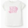 ZY BABY T-Shirt de Manga Curta para Bebé Menina 'Kindness Matters', Branco/Rosa