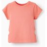 ZY T-Shirt Canelada para Menina, Coral